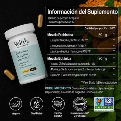 Veltrix™ Probiótico Respiratorio Para Flemas